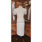 Vintage 1980s St. John Suit Jacket Cardigan Sweater + Skirt Set Cream Knit Marshall Fields