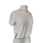 Vintage Y2K 90s Prada Linea Rossa Sport White Crop Top S/S Red Logo Panel