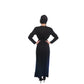 Vintage 1980s Oscar de la Renta Evening Dress Black Liquid Jersey Rhinestones Cowl Neck M