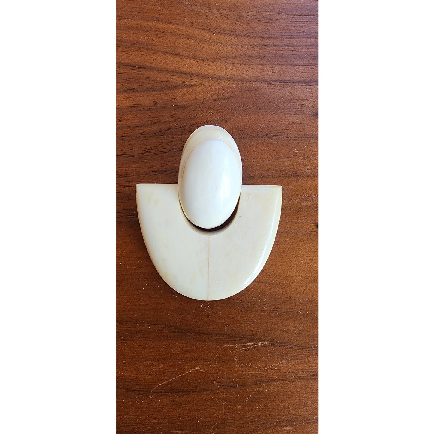 80s Bone Earrings Cream Oversized Geometric Clips