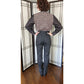 Vintage Valentino Jeans Black Denim Pants Gold Bead Trim Extra Tall