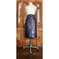 Vintage 1980s Krizia Pencil Skirt Purple Eel Skin Leather Snap Front Midi Small IT 40