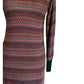 Vintage 1970s MISSONI Knit Dress Long Sleeved Turtleneck Zigzag Pattern