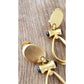 Vintage Gold and Black Teardrop Clip-On Earrings 80s 90s Etruscan Revival