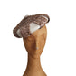 Vintage 50s Beret Hat Brown Straw Cream Silk