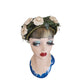 Vintage 50s Flower Hat Green Beige by Paulette Paris