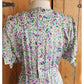 Vintage 80s Dress Floral Print Silk Norah Noh Monet Impressionist Pattern