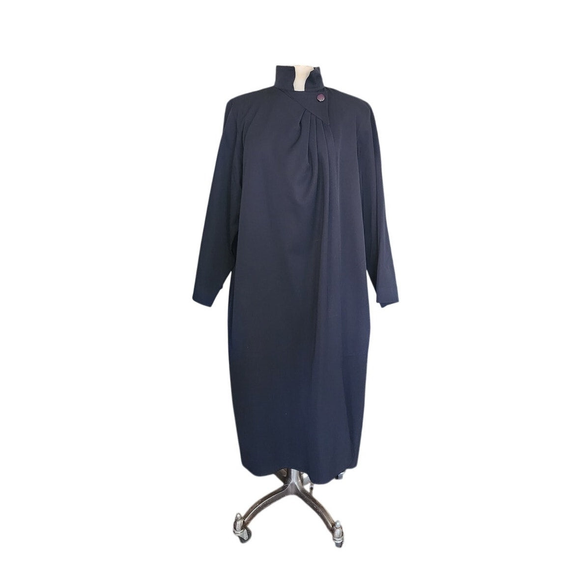 Vintage 1980s RAMOSPORT Coat Black Trench Raincoat Anne-Marie Beretta