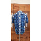 Vintage 1960s Ui-Maikai Men's Blue Hawaiian Tiki Shirt Cotton Short Sleeve