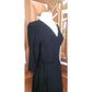 Vintage Eileen Fisher Y2K Black Rayon Stretch Knit Wrap Dress Midi