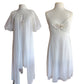 Vintage 50s Peignoir White Nylon Robe + Slip Dress Vanity Fair