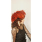 80s Does 60s Red Feather Hat Kokin Oversized Avant Garde