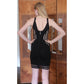 Vintage Y2K Bebe Black Bandage Dress Side Lattice Cutout Clubwear