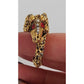 Vintage Ram's Head Ring Gold w/Rhinestones and Pearl 6.5