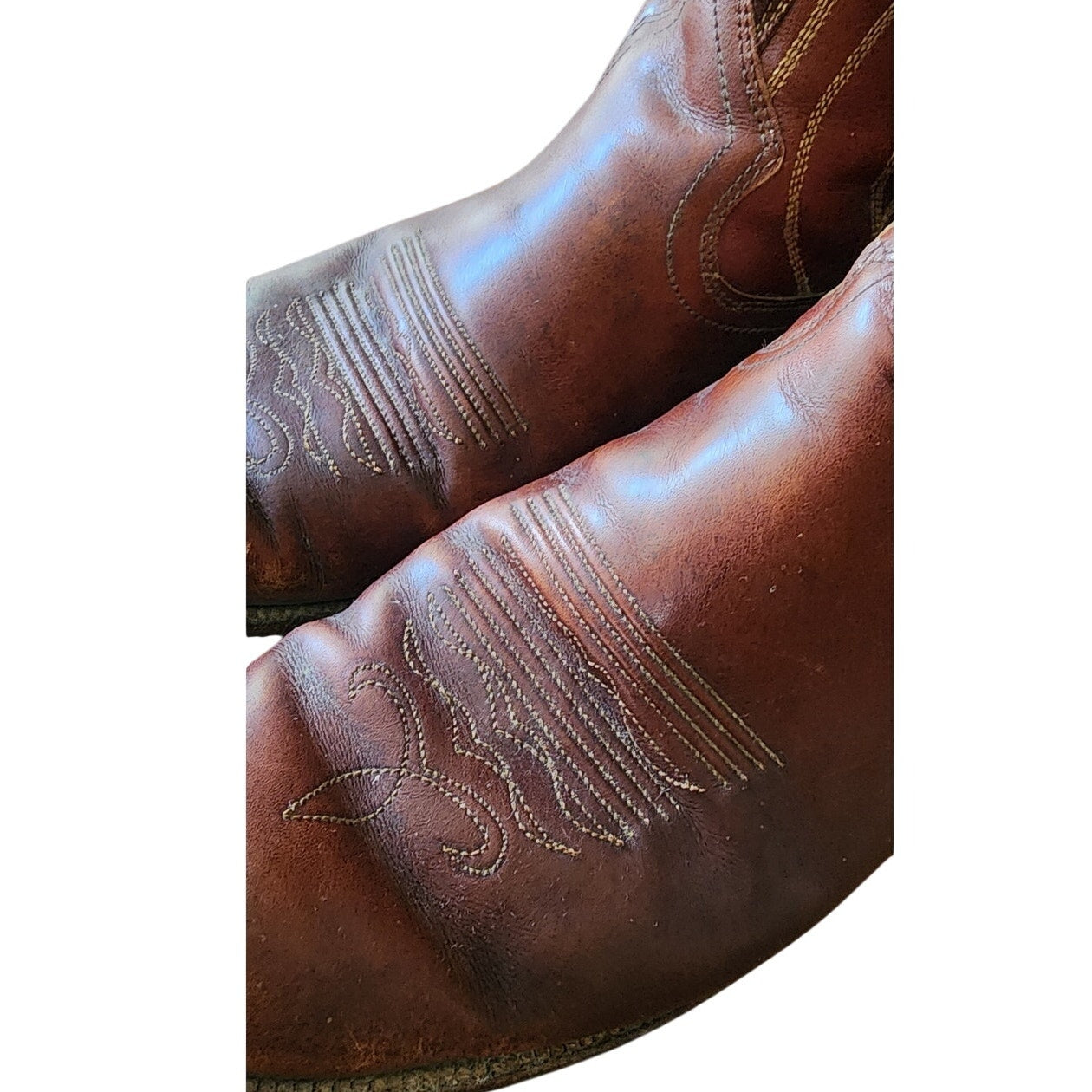 Vintage Dan Post Women's Cowboy Boots Embroidered Brown Leather & Suede Size 7 1/2