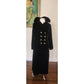 Vintage Black Velvet Opera Coat Double Breasted Gold Buttons
