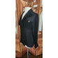 Vintage 1980s Karl Lagerfeld Blouse Black Silk Ruffled Front Poet Shirt Semi-Sheer