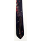 Vintage 40s Mens Silk Tie Black Red Geometric Graphic Print