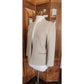 Vintage 1970s Bally Blazer Beige Wool Band Collar Jacket Medium