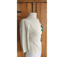 Vintage 40s Cream Top Green Leaf Applique