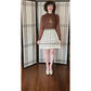 Vintage 60s Day Dress Brown Cream Long Sleeved