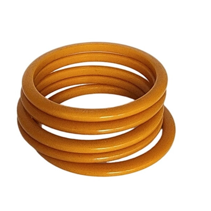 Vintage Bakelite Bracelets Butterscotch Spacer Bangles Set of 5