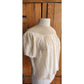 Vintage 40s Cream Silk Blouse Crochet Lace Neckline