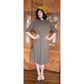 Vintage 40s Day Dress Textured Belted Brown Olive Green Kabro of Houston
