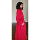 Vintage 1980s Red Wool Coat Long w/Belt Ramosport Paris