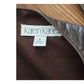 Vintage 1990s Brown Leather Vest Zip Front Karen Kane Vest Fitted Leather Minimalist