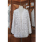 Vintage Crochet Blazer White Openwork Knit Cardigan Jacket w/Collar