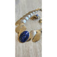 Vintage 80s FLORELLE Necklace Earring Set Sterling Silver & Blue Sodalite