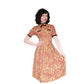 Vintage 50s Orange Paisley Print Midi Dress Carole King Junior Fashions / XS