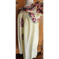 Vintage 60s Mexican Dress Floral Embroidery Pale Yellow