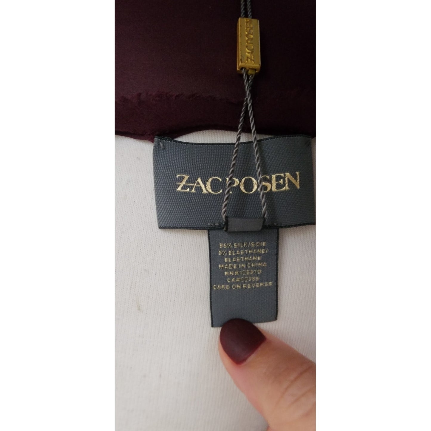 Vintage 2000s Zac Posen Dress Plum Purple with Side Waterfall Scarf NWT