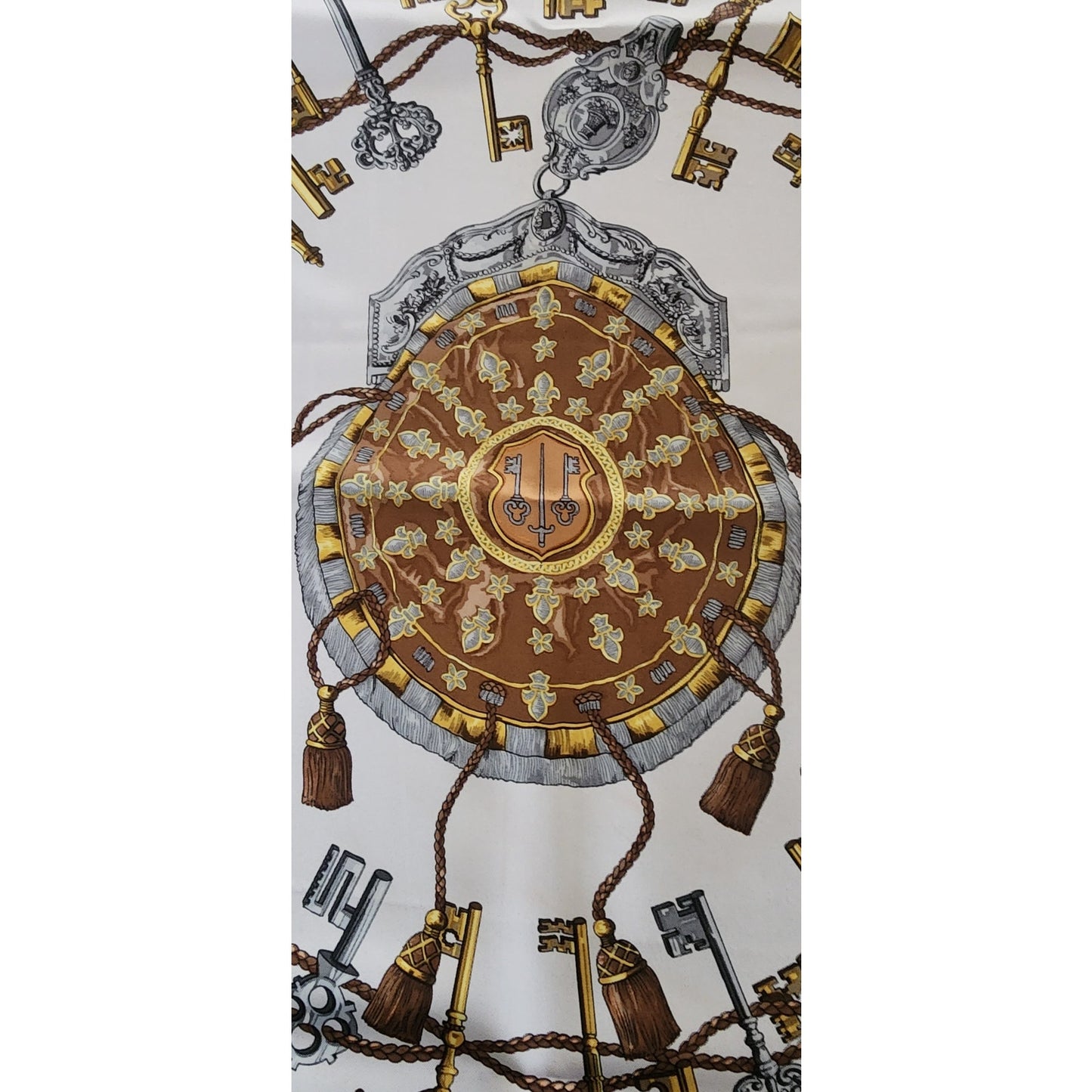 Vintage HERMÈS Silk Scarf Les Clés Clefs Keys Carré 90 Cathy Latham