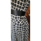 Vintage 50s Cotton Print Dress Black White Check Belted / M to L