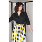 Vintage 40s Black + Yellow Dress Shirtwaist Style by Raymond
