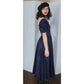 Vintage 80s Laura Ashley Dress Midnight Blue Damask Print / S