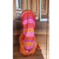 Vintage 70s Liberty of London Silk Scarf Large Orange Pink Diagonal Stripe