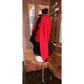 Vintage 1980s Jean Muir Jacket Red Black Ruffle Trim Evening Blazer