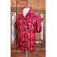 Vintage 60s Men's Red Hawaiian Shirt Surf Scenic Tiki Huts Cotton Short Sleeve