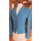 Vintage 70s Guy Laroche Blue Wool Tweed Blazer Jacket