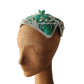 Vintage 1950s Green Beaded Cocktail Hat a la Bes-Ben