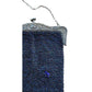Edwardian Beaded Evening Bag Navy Blue Glass Microbeading