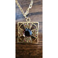 Vintage 60s Baroque Pendant Necklace Maltese Cross Gold Amber Brown Glass