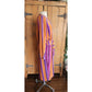 Vintage 1980s Silkprint Dress Purple Orange Stripe Secretary Style Sady King