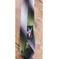 Vintage 50s Skinny Tie Mens Neckite Purple Green Ombre Stripe Embroidered Deer