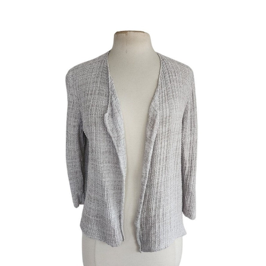 Vintage Eileen Fisher Linen Cardigan Light Beige Gray / L