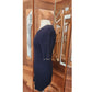 Vintage 90s D&G Dolce & Gabbana Ribbed Knit Mini Dress Blue Beige Trim